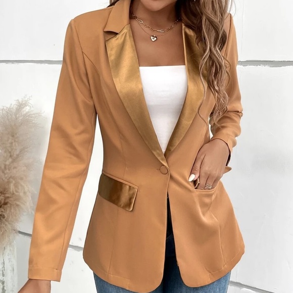 Classic Khaki Button Work Jacket Coat Blazer - Picture 6 of 14